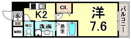 エスリード神戸三宮パークビューの間取り