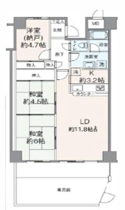 朝日プラザモンターニュ北神戸1番館の間取り