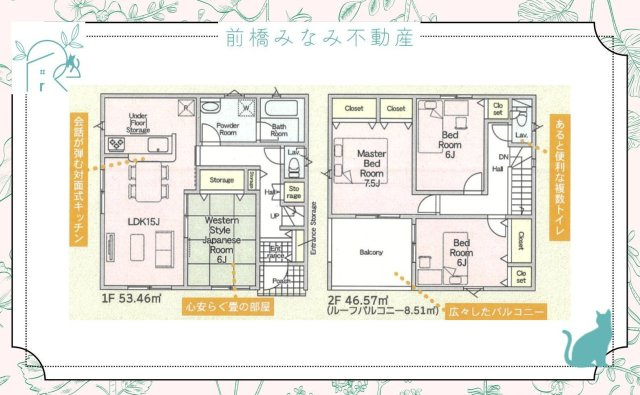 【新築】高崎市吉井町神保第２　１号棟(全２棟)　クレイドルガーデン　新築建売分譲の間取り