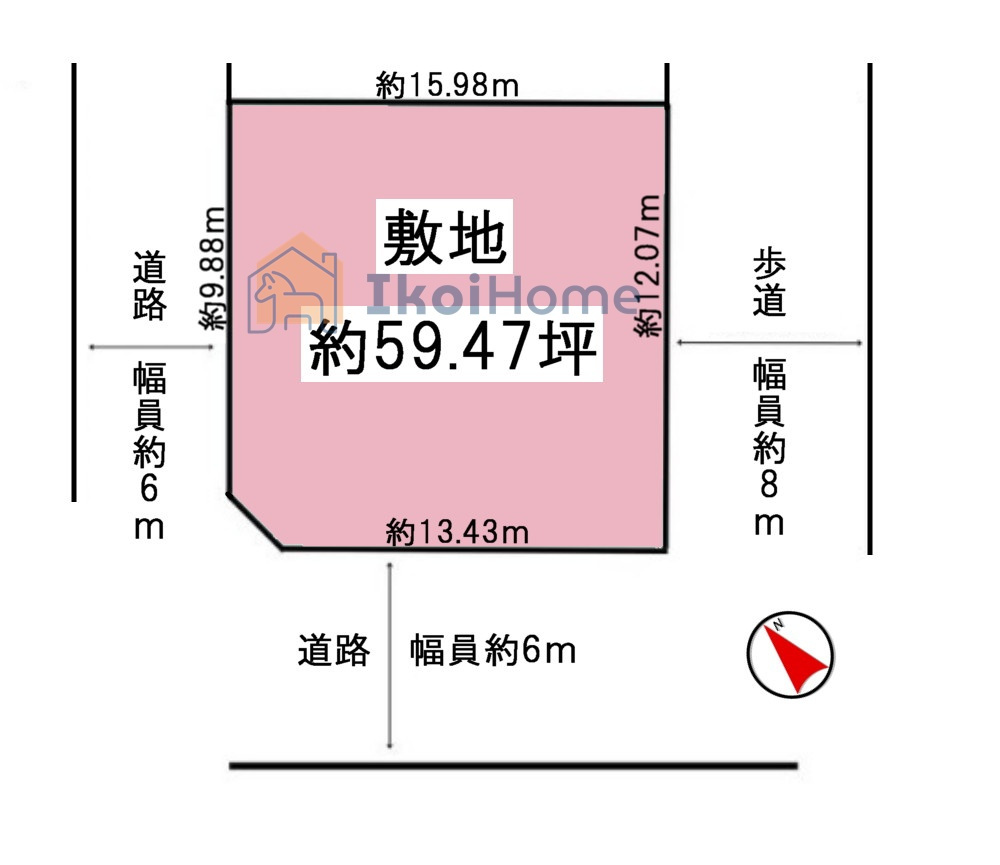 神戸市西区月が丘5丁目　土地の土地図|●年中無休：当日予約可●敷地約60坪ございますので、建物はお好きなプランで建てられます！