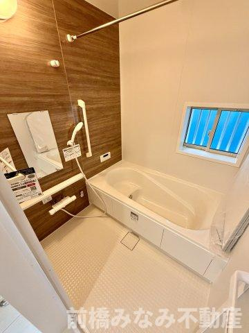 【新築】前橋市南町2丁目　限定１棟　ハートフルタウン　新築建売の浴室|コンパクトで使いやすいお風呂です