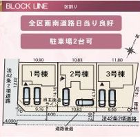 厚木市下川入01期　新築一戸建て　2号棟の区画図|配置図