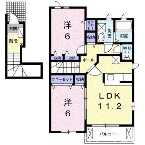 パストラル川部Ｂの間取り