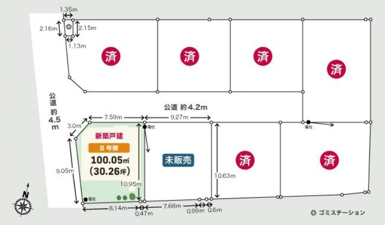 新築一戸建て 川越市寺尾の区画図|カースペース１台分