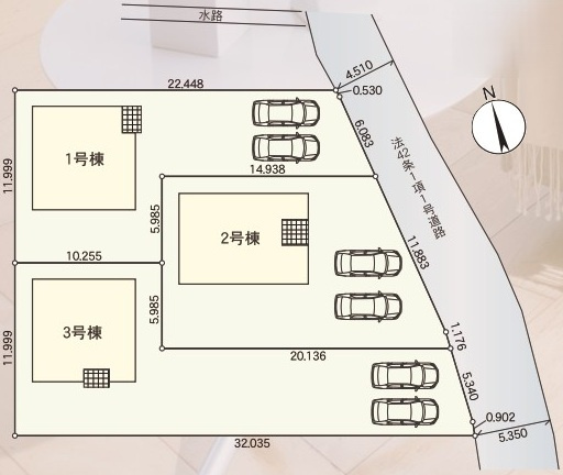 高萩市高萩　第2　新築戸建て　2号棟の区画図|区画図です♪