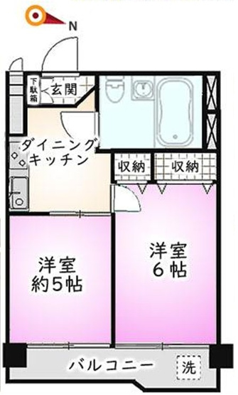 【間取り】 | 蓮根台ダイヤモンドマンション | 東向きのお部屋なので、陽当たり・通風良好です！