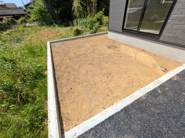高萩市高萩　第2　新築戸建て　3号棟の庭|日当たりや広さを現地で体感してください。理想のガーデニングや家庭菜園を始めてみませんか。