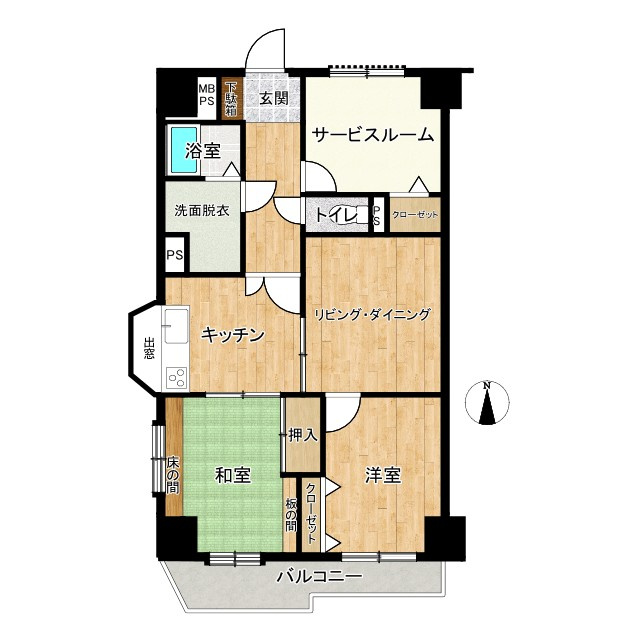 想定年間賃料　98.4万　想定利回り　11.57％　SRCの間取り