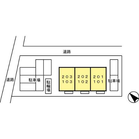 熊本市中央区帯山２丁目のアパートの区画図