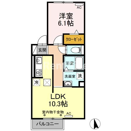 グレースタウン江南 Ｆの間取り