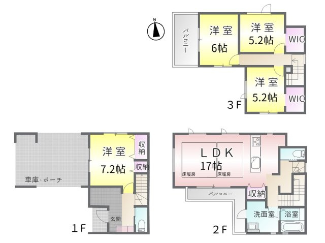 北区清水2期(全2棟)の間取り