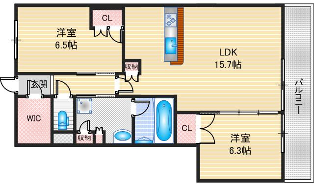 ジオ茨木西中条の間取り