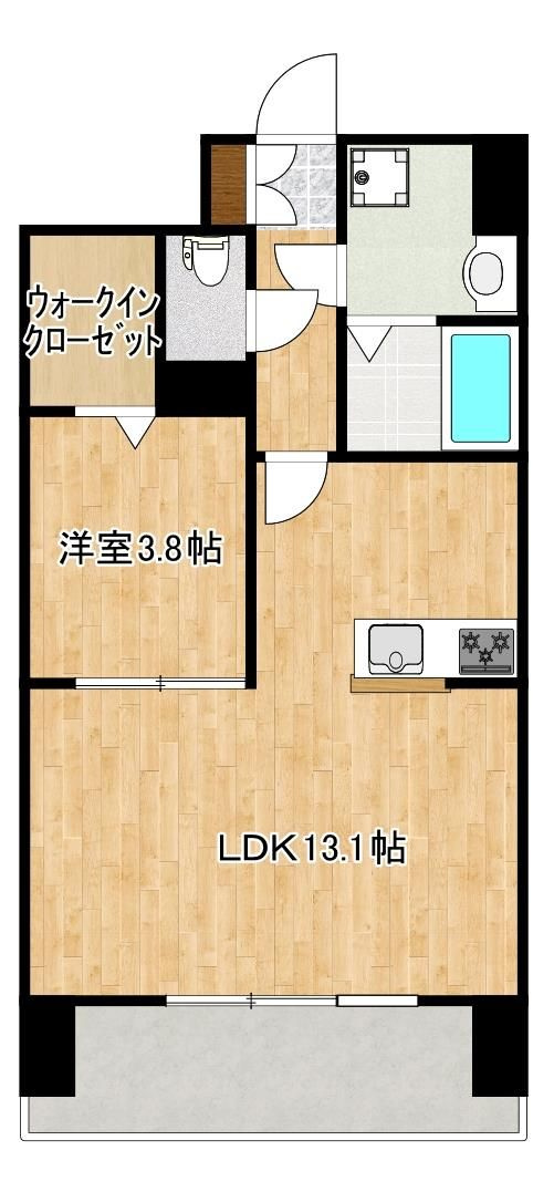 熊本市中央区新町３丁目の賃貸マンションの間取り