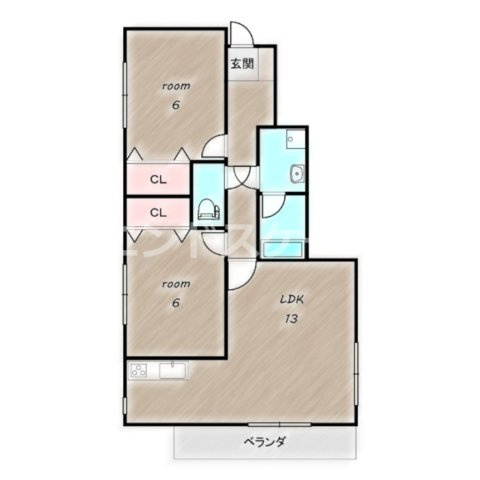 MIKIハイツⅡ　Cの間取り|高崎、前橋エリアのお部屋探しはエンドスケープまで！お客様の理想お聞かせ下さい♪