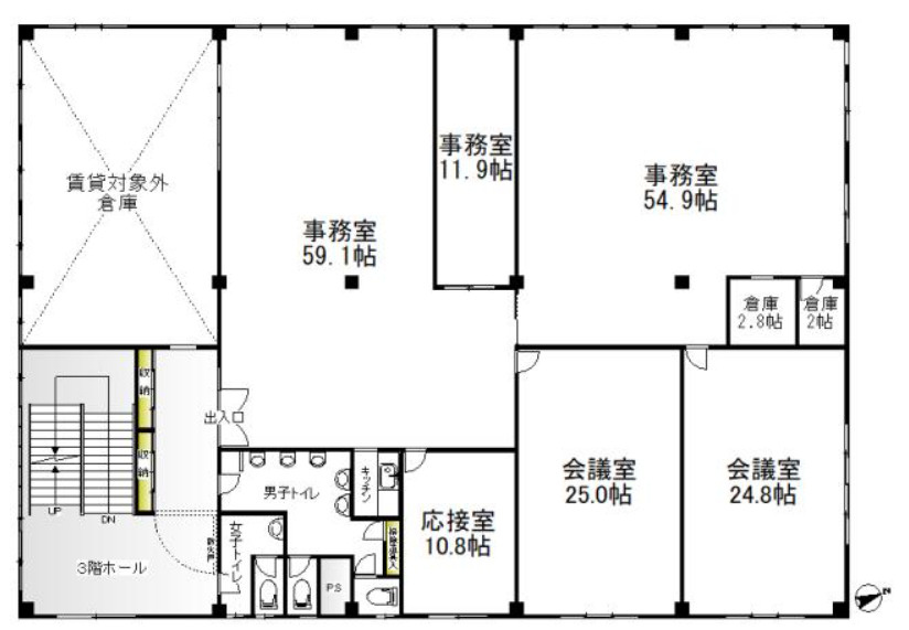 大阪市西区境川２丁目の事務所の間取り