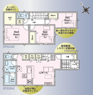 【間取り】 | 小松原2丁目　新築戸建　3-2