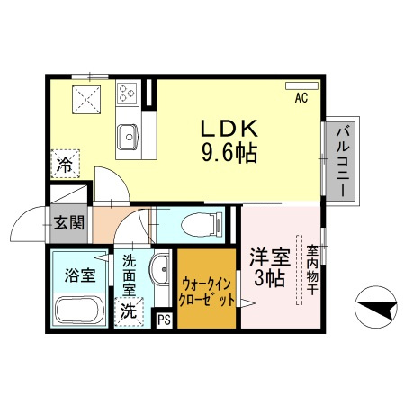 Ｄ-ｒｏｏｍ ＴＡＫＥｊａｎｇの間取り