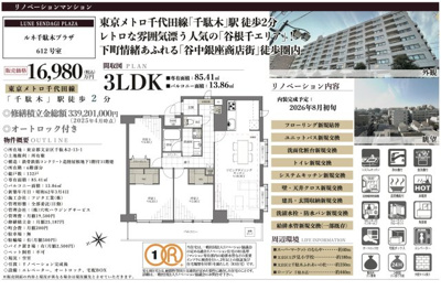 【その他】 | ルネ千駄木プラザ　仲介手数料無料＋80万円現金プレゼント中