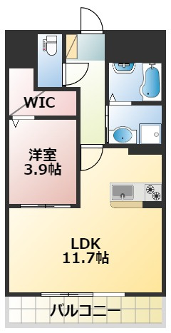 熊本市中央区通町の賃貸マンションの間取り