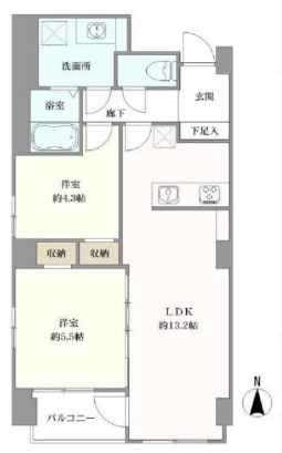 中銀上野パークマンシオンの間取り