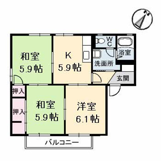 【間取り】 | プレステージ　A棟 | 3K
