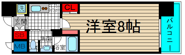 エスライズ北堀江スワンの間取り|現状有姿　色などは現状有姿