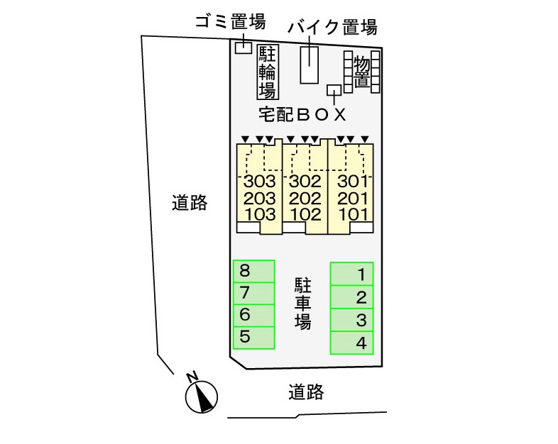フェリスコートの区画図
