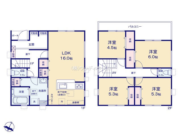 春日部市西金野井3期　新築一戸建て　1号棟