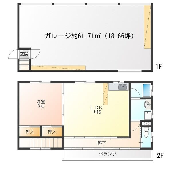 ガレージハウス神戸町の間取り
