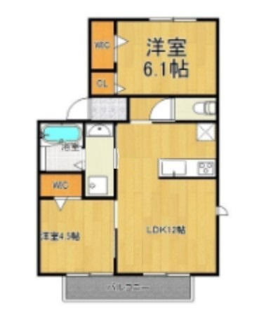 久留米市津福本町のアパートの間取り