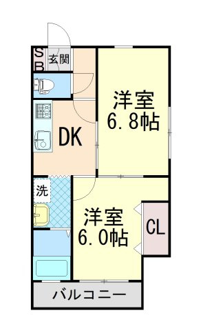 六甲ハイツの間取り