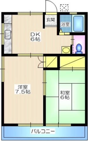 ハローハイツの間取り|角部屋２面採光