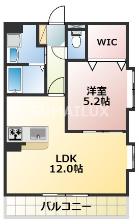 熊本市中央区本山４丁目の賃貸マンションの間取り