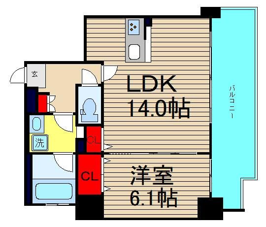 エルデ北堀江の間取り