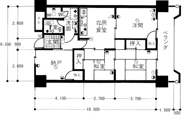 パレスハイツ県町の間取り