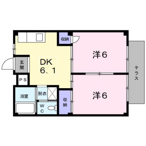 【間取り】 | シティハイツ新正Ｂ