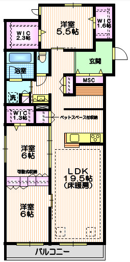 Ｅｍｉｒａｔｅｓ　Ｅｂｉｓｕの間取り|★１フロア２世帯　角部屋２面採光★