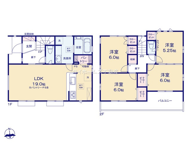【間取り】 | 名古屋市港区春田野２丁目1404-1『仲介料無料』新築戸建て | 4号棟