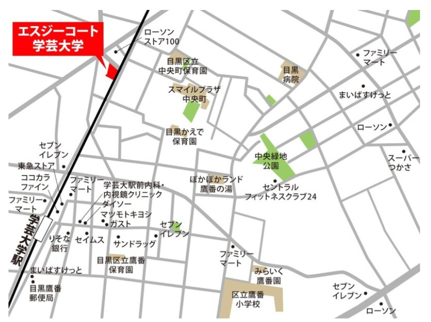 エスジーコート学芸大学の地図