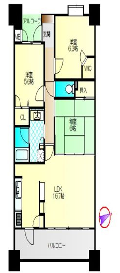 アルフィーネ久留米中央町の間取り|使い勝手の良い間取りです♪