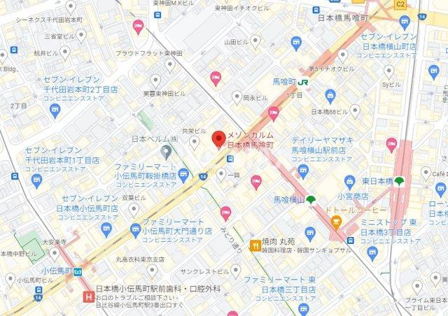 【地図】メゾンカルム日本橋馬喰町