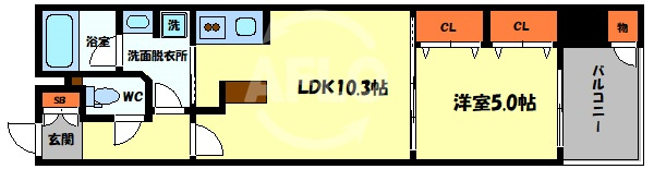 ラシュレ北浜　中大江小学校区の間取り|ラシュレ北浜　間取り