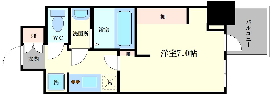 大阪市西区西本町１丁目の賃貸マンションの間取り