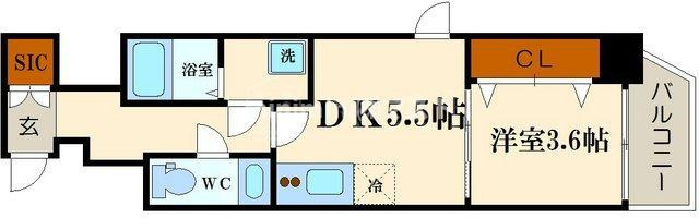 大阪市西区南堀江３丁目の賃貸マンションの間取り