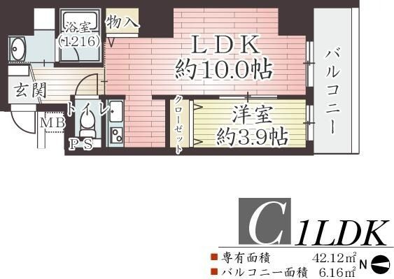 アーベル更紗北堀江の間取り