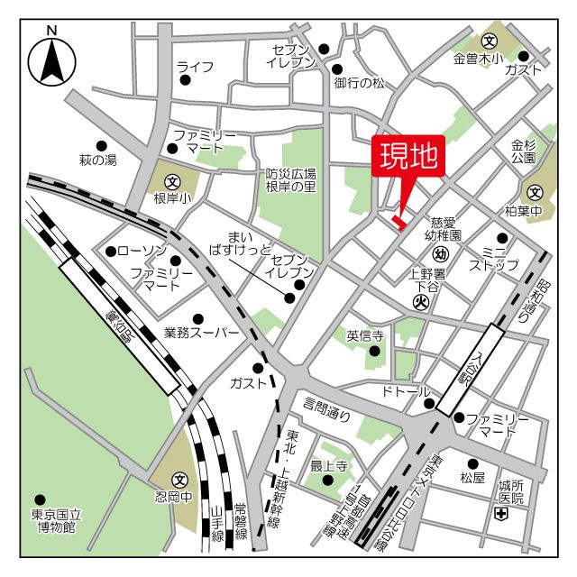 ルジェンテ・バリュ上野根岸の地図
