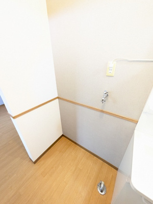 脱衣所に室内洗濯機置場があります。