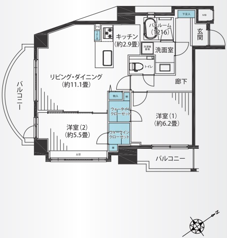 朝日マンション白金通りの間取り