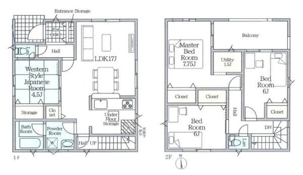 クレイドルガーデン今国府町 ３号棟 ／新築一戸建の間取り