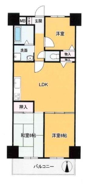 駅前ネオハイツ大和高田Ｂ棟の間取り